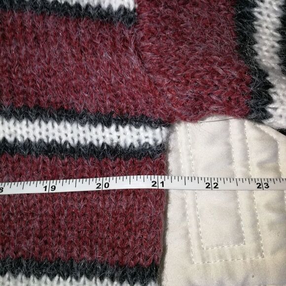 Stripes Burgundy & White Casual Knitted Crewneck Sweater NWT Size Large - Picture 12 of 14